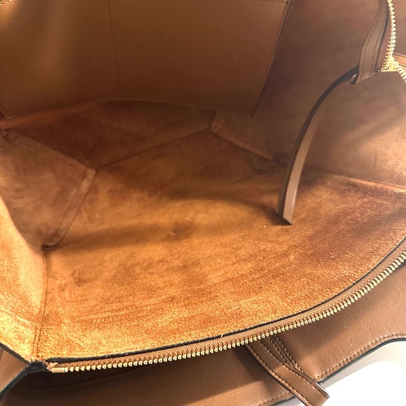Celine Trifold Calfskin Leather and Suede Tote Bag - Picture 3 of 14